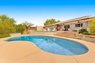 Image de Dog-friendly modern stay with a heated private pool, sun room, & grill