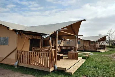 Image de Tente glamping avec climatisation et vue sur le Kuinderbos