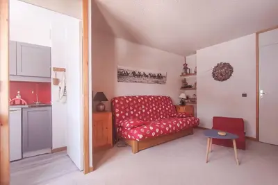 Image de Au pied des commerces, 1er étage, balcon, télévision, casier à ski, 29m², Valmorel