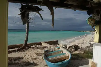 On a beautiful private beach! !