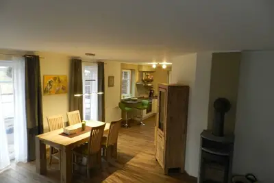 North Sea coast, charming Frisian house on the old dike with sauna, fireplace, beach chair