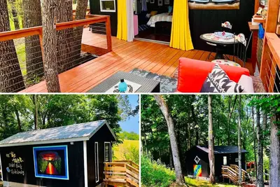 Image de Three Cabins On The River in Downtown Sparta #hike #kayak #tinyhousecollection