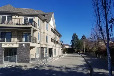Quiet City Centre Condo on the Kvr Trail. Location behind a major shopping area