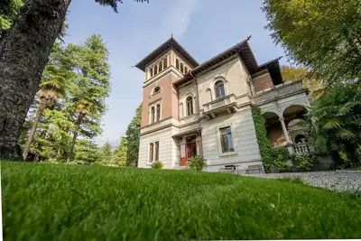 Villa in pure Art Nouveau style with swimming pool and park