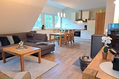 Image de Ferienwohnung Schildweide, 70 qm, 2 Schlafzimmer, Balkon, Max. 4 Personen + 1 Kind im Kinderbett