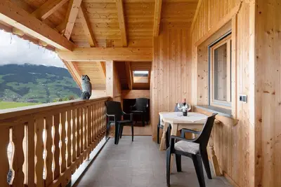 Image de Appartement 'Rodererhof Lajen Apt Langkofl' avec vue sur les montagnes, terrasse privée et Wi-Fi.