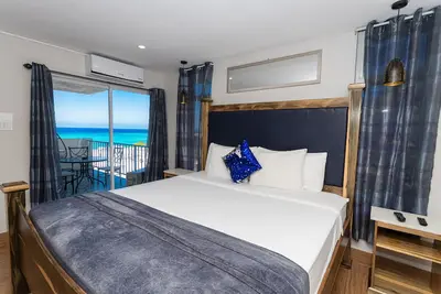 Beach View Condo Mobay with Balcony