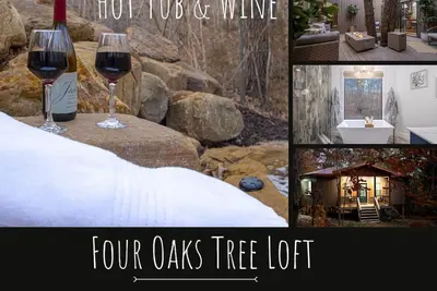 Image de Creek Treehouse Atrium Hot Tub Buffalo