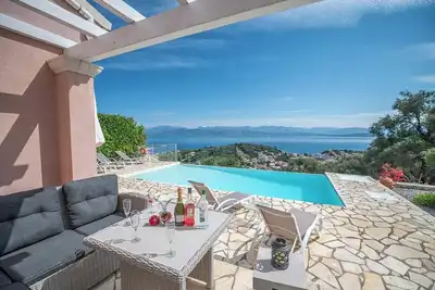 Kassiopi Bay view Villa, Glorious Sea View at Kassiopi bay and Corfu straits!