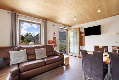Image de Appartement \"Joshof Bergblick\" avec vue sur les montagnes, balcon et Wi-Fi.