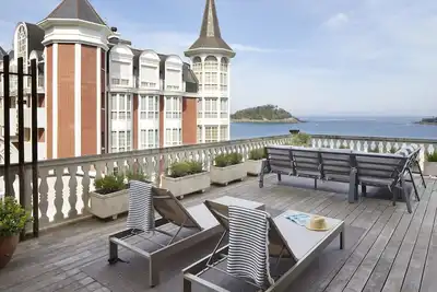 Terrasse Miraconcha Terrace: Appartement de Luxe 6 Pax. Immense terrasse avec vue sur la mer