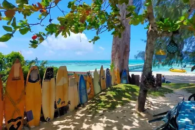 Image de Maison pour des vacances de rêves à louer sur belle plage blanché