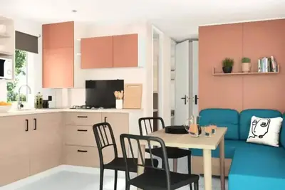 Image de Mobilhome Loggia Premium 27, 6m² (3ch-6pers) + Terrasse couverte 8m² + Tv + Clim 6 personnes