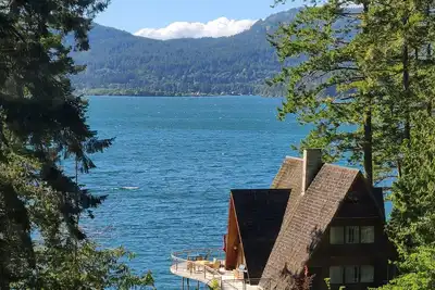 Waterfront A-Frame with private dock