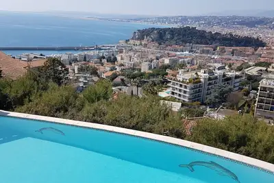 Breath-taking Seaview, 5 Bedroom villa, private pool, overlooking port of Nice.