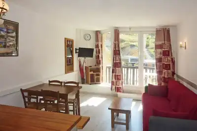 Image de Grand studio de 4 personnes en coeur de station vue pistes