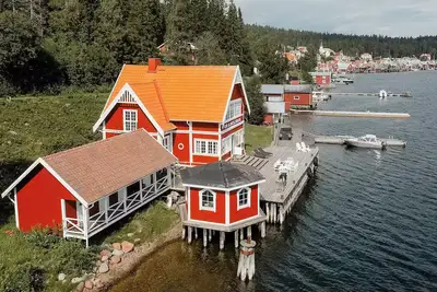 Unique summer house right by the sea, private jetty and sauna
