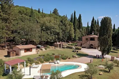 Image de Villa 'Podere Cafaggio' avec piscine privée, terrasse privée et climatisation