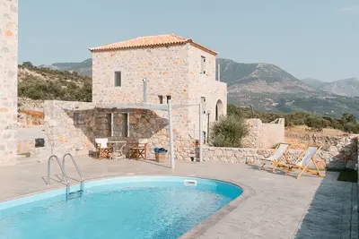 Dioni Villa1 With Private Pool - Amazing sea View - Traditional Stone Villa
