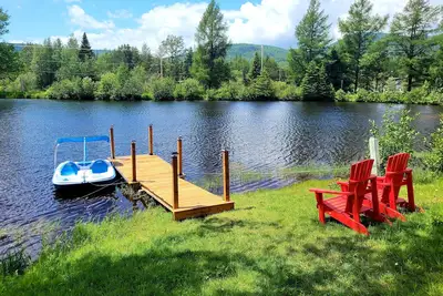 Image de Chalet en rondins de bois avec lac privé à Charlevoix secteur mont Grand-fond