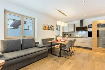 Image de Appartement de vacances 'Dorfblick' avec vue sur les montagnes, jardin partagé et Wi-Fi