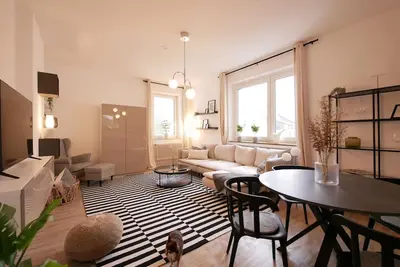 Image de 75m², central, cosy, own parking space