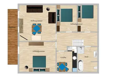 Image de Ferienwohnung Hochgern 85qm, mit 3 Schlafzimmern und Balkon