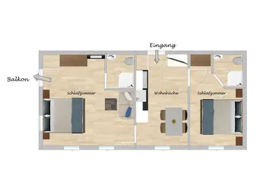 Image de Ferienwohnung Schnappen 65qm, mit 2 Schlafzimmern und Balkon