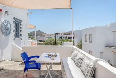 Maison de vacances 'Pico Bello Patmos 18' avec vue sur la mer, Wi-Fi et climatisation