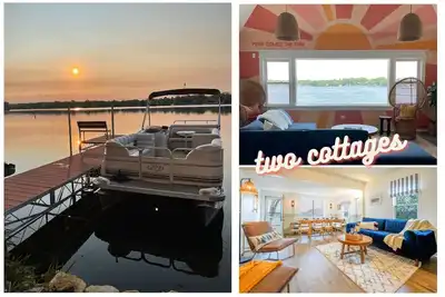 Image de Pet Friendly 2 Lakefront Cottages with Pontoon Boat, Kayaks, Firepit and Sandbar