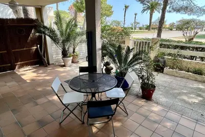 Image de Studio cabine avec terrasse 4 pers, accès direct plage, tv, animaux admis - Argeles-sur-Mer