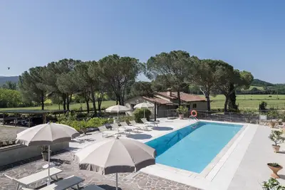 Image de Maison de vacances avec Wifi, piscine, climatisation, Tv, vue panoramique, près de San Gimignano