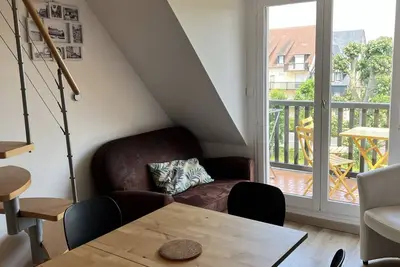 Image de Accès direct plage, T3 mezzanine, 4 pers, balcon, parking, proche thalasso à Cabourg