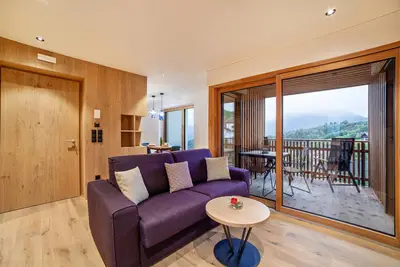 Image de Appartement \"Huetterhof Winter\" avec vue sur les montagnes, terrasse privée et Wi-Fi