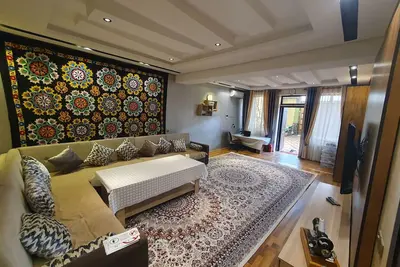 Image de Hospitable house of Tajikistan, with national traditions.