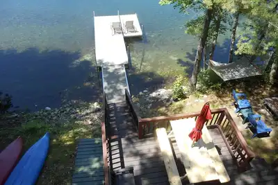 Magical 99 yr. old Mayflower Lodge Waterfront Cabin Silver Lake, Swim Sunsets