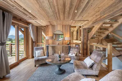 Image de Chalet de luxe avec espace bien-être, 5 chambres ensuite, cinéma, proche Megève