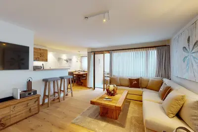 Image de Modern rustic-style 3½-room flat on the first floor, lift.