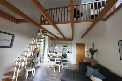 Image de Cozy vacation apartment with dike view in Wremen