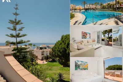 Image de Maison avec vue sur la mer et les montagnes sur la plage, BahĂa de Marbella
