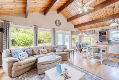 Seaside Charmer with Game Room, Yard, and Easy Walk to Beach and Golf Course!