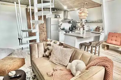Serene Mountain Waterfront A-Frame Cabin