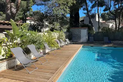 Image de Grande maison avec clim & piscine à 350m de la plage