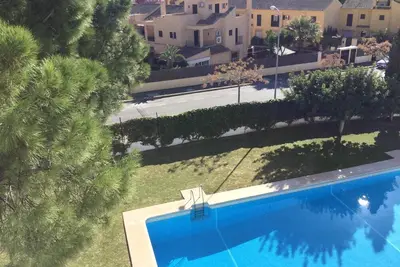 Large family beach apartment with pool and private parking with central air con