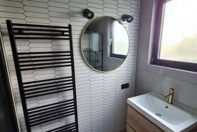Large modern holiday home with pool close to the beach