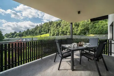 Image de Appartement de vacances \"Wiesgut Jonagold\" avec vue sur montagne, terrasse privée et Wi-Fi