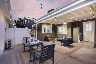 Image de Japandi Zen Design Fenced Backyard Private Parking
