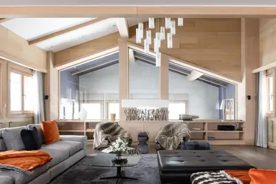 Image de Superbe chalet de luxe moderne avec espace détente et salle de sport