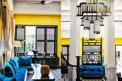 Ancient and modern decoration, room overlooking Thu Bon river. Enjoy your time