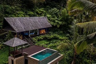 Image de Cozy villa is  by lush green landscapes   views of  hill valley and rice fields